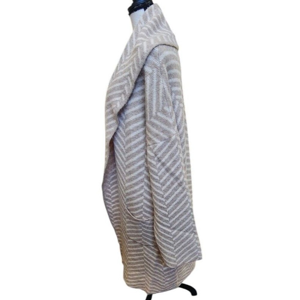 A New Day Coatigan Size 2X Open Front Chevron Pattern Shawl Collar - Picture 6 of 10